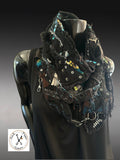 Rebel Wrap - redefined deconstructed edgy couture fabric neck cowl scarf, street style, post apoc wrap scarf