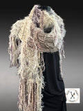 Women ivory boho shawl, Knit Fringed Scarf, bohemian, fur scarves
