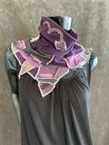 Street style couture purple neck cowl, eco-friendly fashion