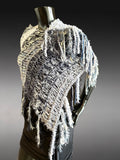 Poncho, Gray taupe jean blue bohemian inspired knit Poncho,Bohemianstevie nicks style