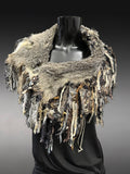 Luxury Fur Collar Statement Cowl, Artisan Fiber Rustic Boho Wrap, game of thrones collar