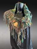 Knit eclectic Cowl, boho style fashion, shoulder wrap