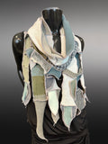 Hippie couture fabric scarf, free form scarf, bohemian fashion