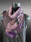 Street style couture purple neck cowl, eco-friendly fashion