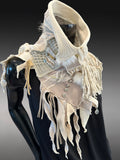 Bohemian style couture ivory neck cowl, eco-friendly fashion