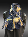 Boho couture eco-friendly fabric scarf, pull-through scarf, pop culture scarf