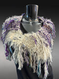 Luxury artwear fringe cowl with clasp and charms, Indie fashion, boho cowl, larp accessories