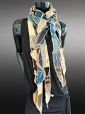 Hippie couture fabric scarf, free form scarf, bohemian fashion