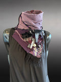 Street style couture purple black neck cowl, eco-friendly fashion