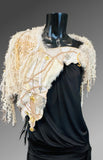 Luxury couture cowl with charms, Indie capulet, cosplay bride, bohemian shoulder wrap