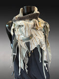 Freeform couture fabric scarf, street style accessories