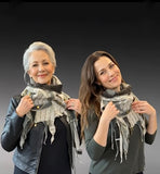 Freeform couture fabric scarf, street style accessories