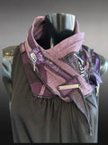 Street style couture purple neck cowl, eco-friendly fashion