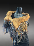 One of a Kind Luxury Red Fox Fur Statement Shawl | Artisan Fiber Art Collar Wrap, game of thrones collar