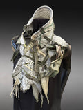 Avant Garde couture fabric scarf, free form scarf, bohemian fashion
