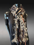 Boho style eclectic fashion Scarf, Funky long animal print scarf