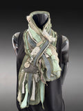 Boho couture eco-friendly fabric scarf, pull-through scarf, pop culture scarf