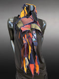 Hippie couture eclectic scarf, vibrant color scarf, bohemian fashion