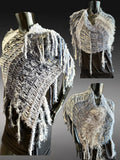 Poncho, Gray taupe jean blue bohemian inspired knit Poncho,Bohemianstevie nicks style