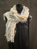 Bohemian style fashion Scarf in neutrals cream white, cowgirl fashion