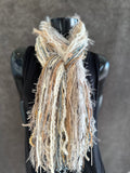 Fringie Yarn Scarf in winter white, boho fashion