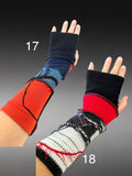 Fabric eco-friendly arm warmers, fingerless gloves, upcycled sweater sleeves