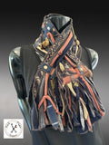 Boho couture eco-friendly fabric scarf, designer scarf