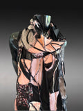 Hippie couture fabric scarf, avant garde scarf, bohemian fashion