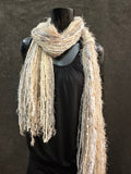 Bohemian style fashion Scarf in neutrals cream white, cowgirl fashion
