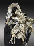 Avant Garde couture fabric scarf, free form scarf, bohemian fashion