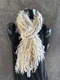 Fringie Yarn Scarf in winter white, boho fashion