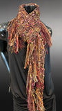 Lightweight knit autumn color bohemian scarf,  indie fashion Scarf