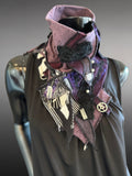 Street style couture purple black neck cowl, eco-friendly fashion