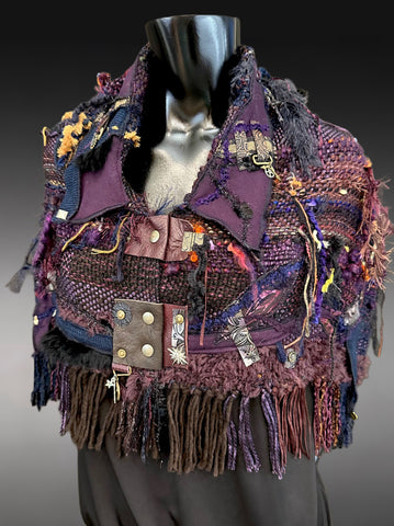 Hand Woven Poncholette for women, luxury fashion wrap