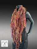 Knit boho statement poncho, fringed luxury artisan autumn color poncho, indie clothing