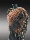 Bohemian knit Poncho, autumn color tribal shoulder wrap, Tribal style