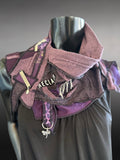 Street style couture purple neck cowl, eco-friendly fashion