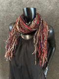 Boho style scarf in autumn dark shades, funky scarves