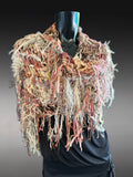 Knit Boho Chic Poncho in blush cream peach, boho style clothing