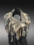 Luxury Fur Collar Statement Cowl, Artisan Fiber Rustic Boho Wrap, game of thrones collar