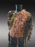 Bohemian knit Poncho, autumn color tribal shoulder wrap, Tribal style