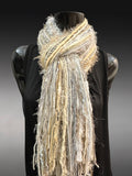 Bohemian style fashion Scarf in neutrals cream white, cowgirl fashion