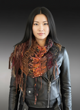 Bohemian knit Poncho, autumn color tribal shoulder wrap, Tribal style