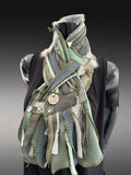 Boho couture eco-friendly fabric scarf, pull-through scarf, pop culture scarf