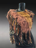 Bohemian knit Poncho, autumn color tribal shoulder wrap, Tribal style