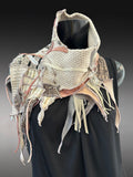 Bohemian style couture ivory and blush pink neck cowl, eco-friendly fashion