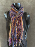 Boho Indie style art scarf,  jewel tone scarf