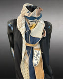Hippie couture fabric scarf, free form scarf