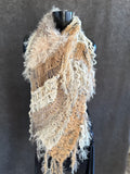 Knit Boho Chic Poncho in cream beige, boho style clothing