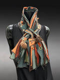 Boho couture eco-friendly fabric scarf, pull-through scarf, pop culture scarf